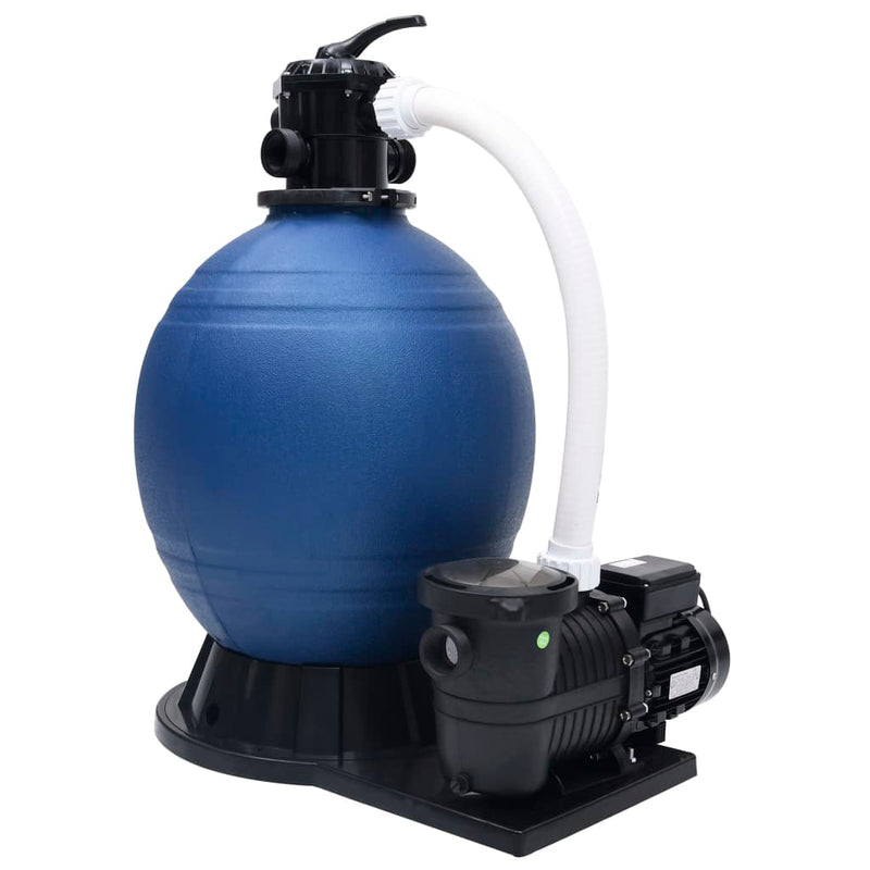 Load image into Gallery viewer, VidaXL Zandfilter met 7 instellingen en 1000 W pomp blauw en zwart