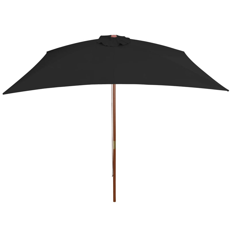 Load image into Gallery viewer, Vidaxl parasol met houten paal 200x300 cm zwart