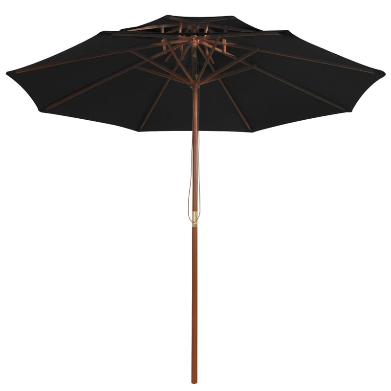 Load image into Gallery viewer, Vidaxl parasol dubbeldekker met houten paal 270 cm zwart