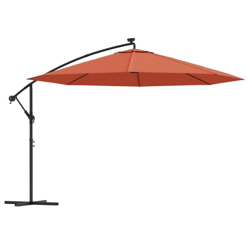 ギャラリービューアに画像をロードする, Vidaxl zweefparasol met led-verlichting 350 cm terracottakleurig