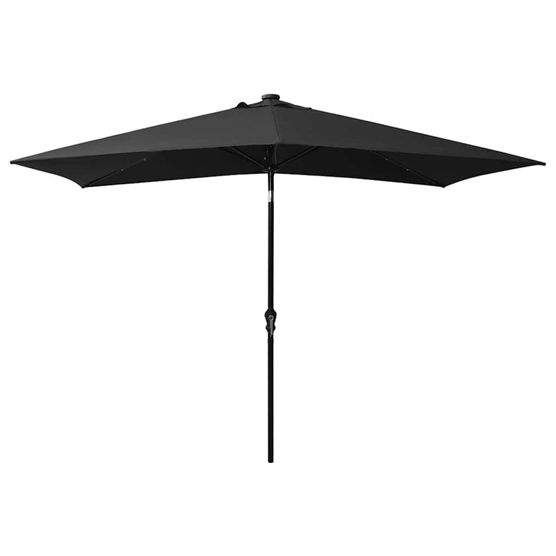 Load image into Gallery viewer, Vidaxl parasol met led's en stalen paal 2x3 m zwart