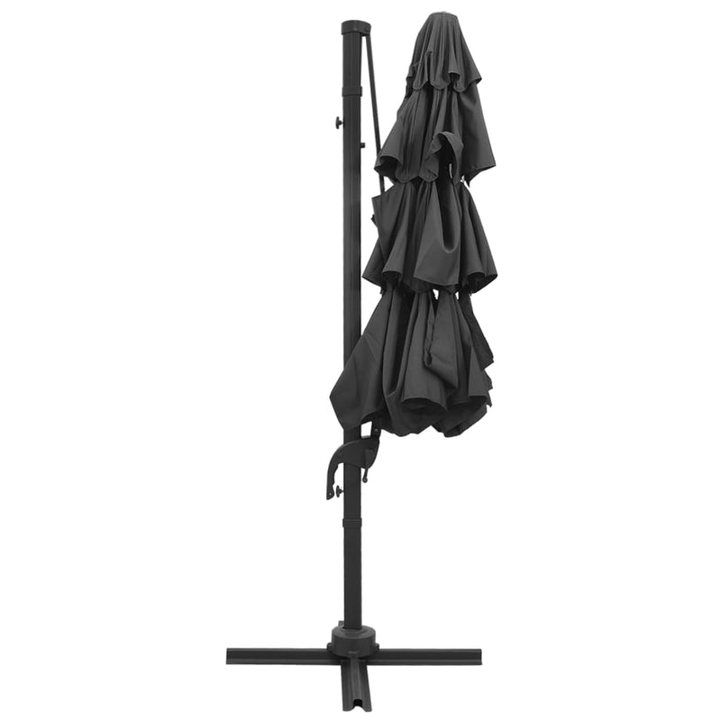 Load image into Gallery viewer, Vidaxl parasol 4-laags met aluminium paal 3x3 m antracietkleurig