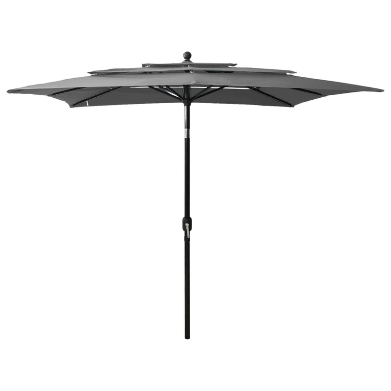 Load image into Gallery viewer, Vidaxl parasol 3-laags met aluminium paal 2,5x2,5 m antracietkleurig