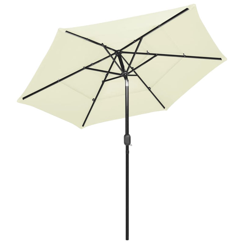 Load image into Gallery viewer, Vidaxl parasol 3-laags met aluminium paal 2,5 m zandkleurig