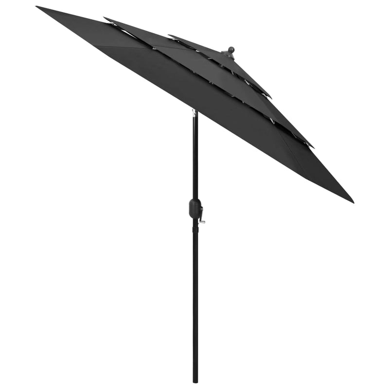Load image into Gallery viewer, Vidaxl parasol 3-laags met aluminium paal 2,5 m antracietkleurig