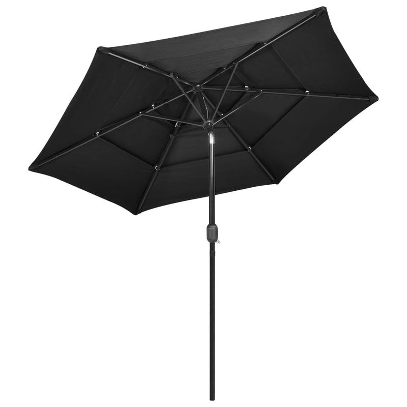 Load image into Gallery viewer, Vidaxl parasol 3-laags met aluminium paal 2,5 m antracietkleurig