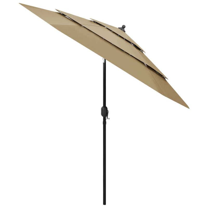 Load image into Gallery viewer, Vidaxl parasol 3-laags met aluminium paal 2,5 m taupe