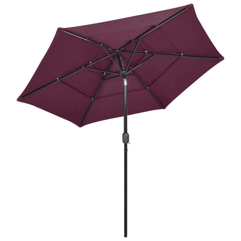 Load image into Gallery viewer, Vidaxl parasol 3-laags met aluminium paal 2,5 m bordeauxrood