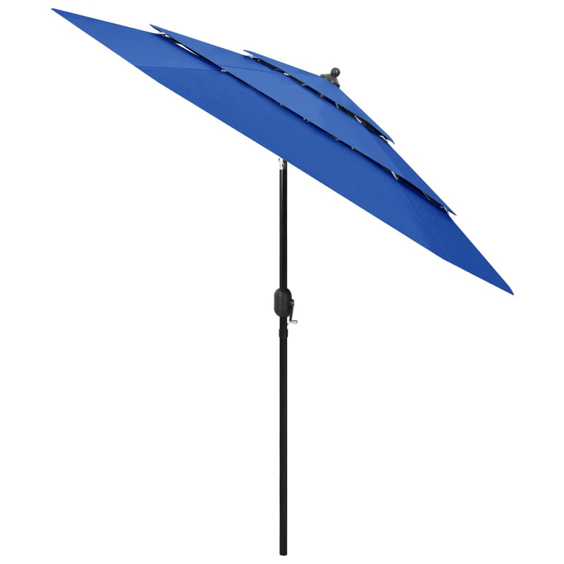 Load image into Gallery viewer, Vidaxl parasol 3-laags met aluminium paal 2,5 m azuurblauw