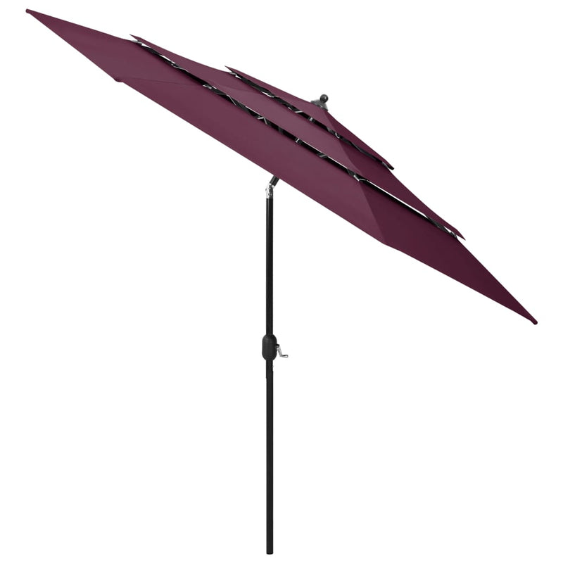 Load image into Gallery viewer, Vidaxl parasol 3-laags met aluminium paal 3 m bordeauxrood