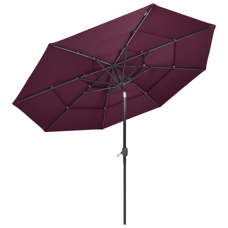 Load image into Gallery viewer, Vidaxl parasol 3-laags met aluminium paal 3 m bordeauxrood