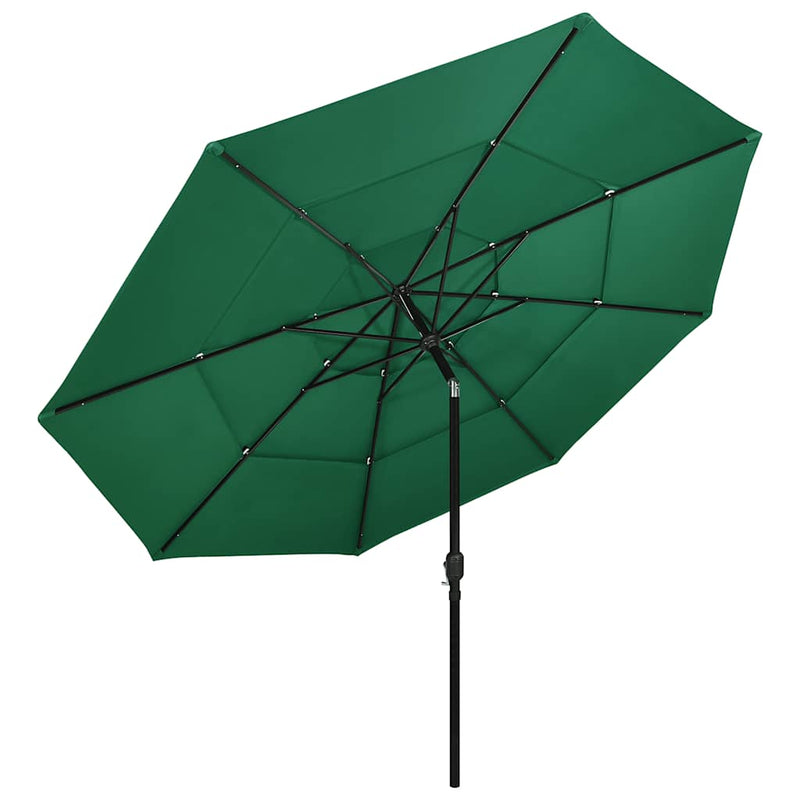 Load image into Gallery viewer, Vidaxl parasol 3-laags met aluminium paal 3,5 m groen