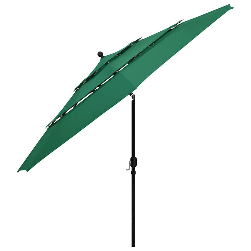 Load image into Gallery viewer, Vidaxl parasol 3-laags met aluminium paal 3,5 m groen