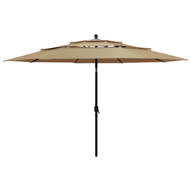 Load image into Gallery viewer, Vidaxl parasol 3-laags met aluminium paal 3,5 m taupe