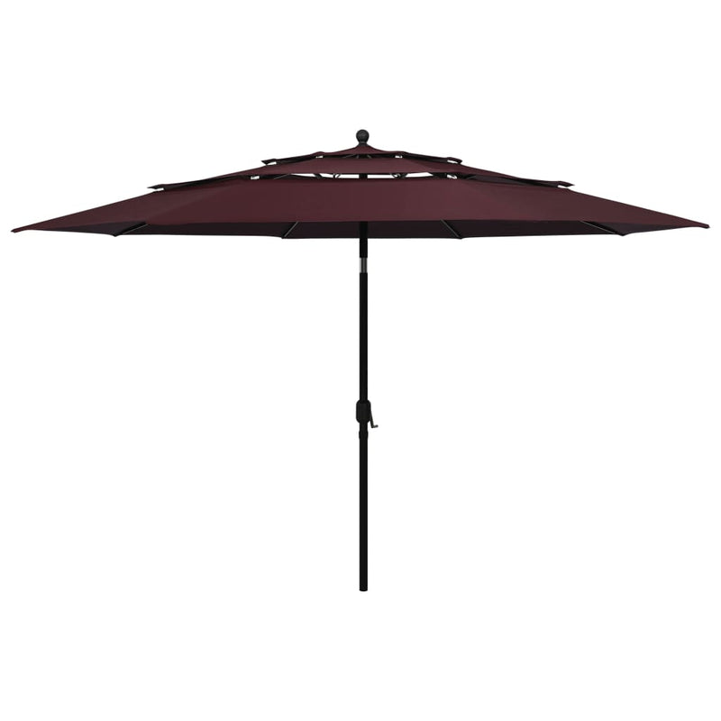 Load image into Gallery viewer, Vidaxl parasol 3-laags met aluminium paal 3,5 m bordeauxrood