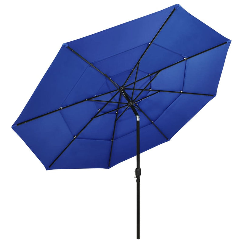 Load image into Gallery viewer, Vidaxl parasol 3-laags met aluminium paal 3,5 m azuurblauw
