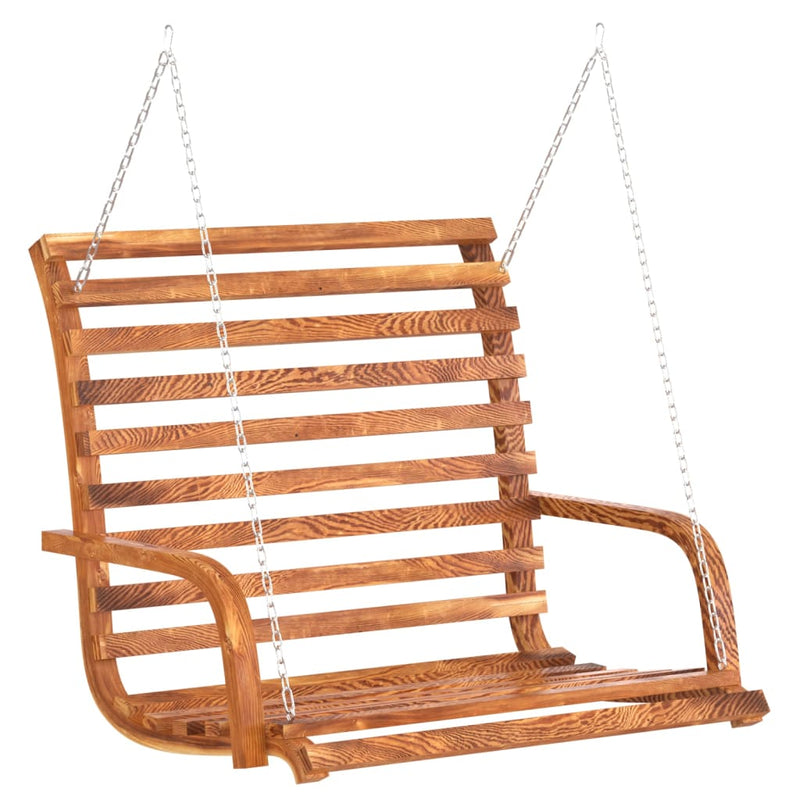 Cargue la imagen en el visor de la galería, Vidaxl schommelbank 126x63x92 cm gebogen hout met teakafwerking