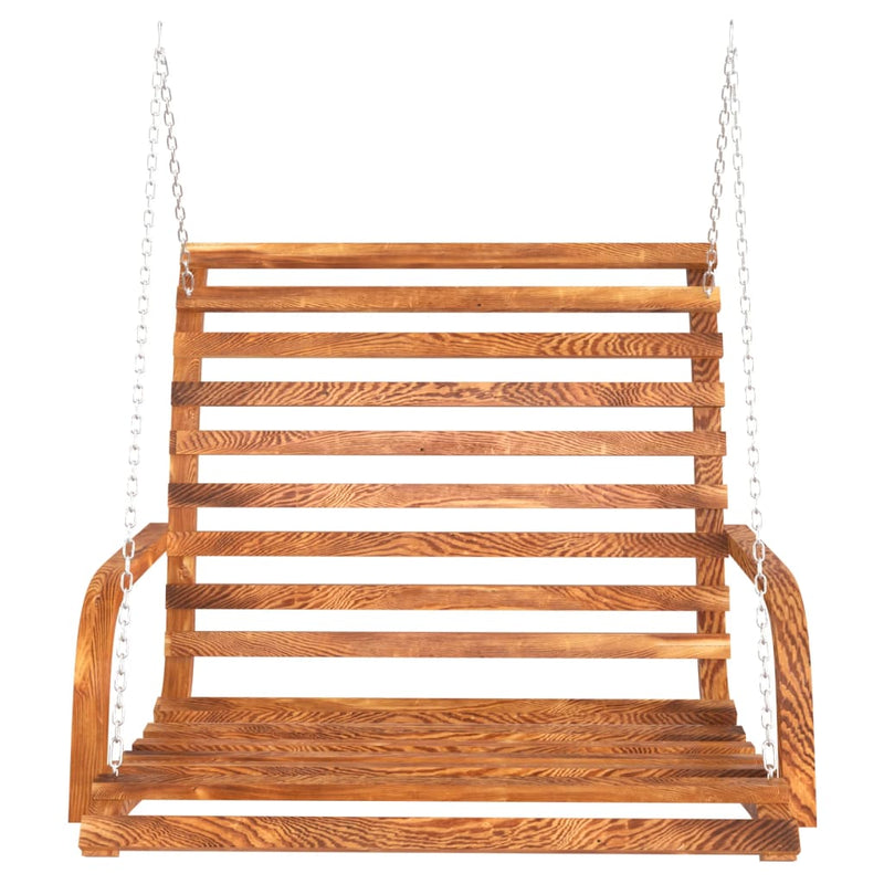 Cargue la imagen en el visor de la galería, Vidaxl schommelbank 126x63x92 cm gebogen hout met teakafwerking