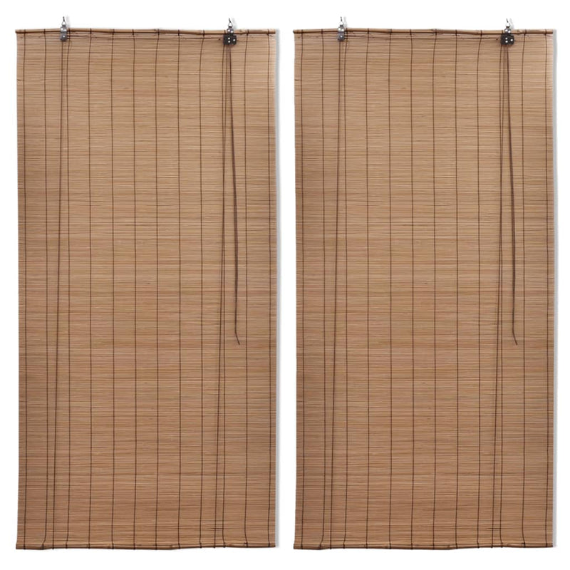 Load image into Gallery viewer, Vidaxl rolgordijnen 2 st 80x160 cm bamboe bruin