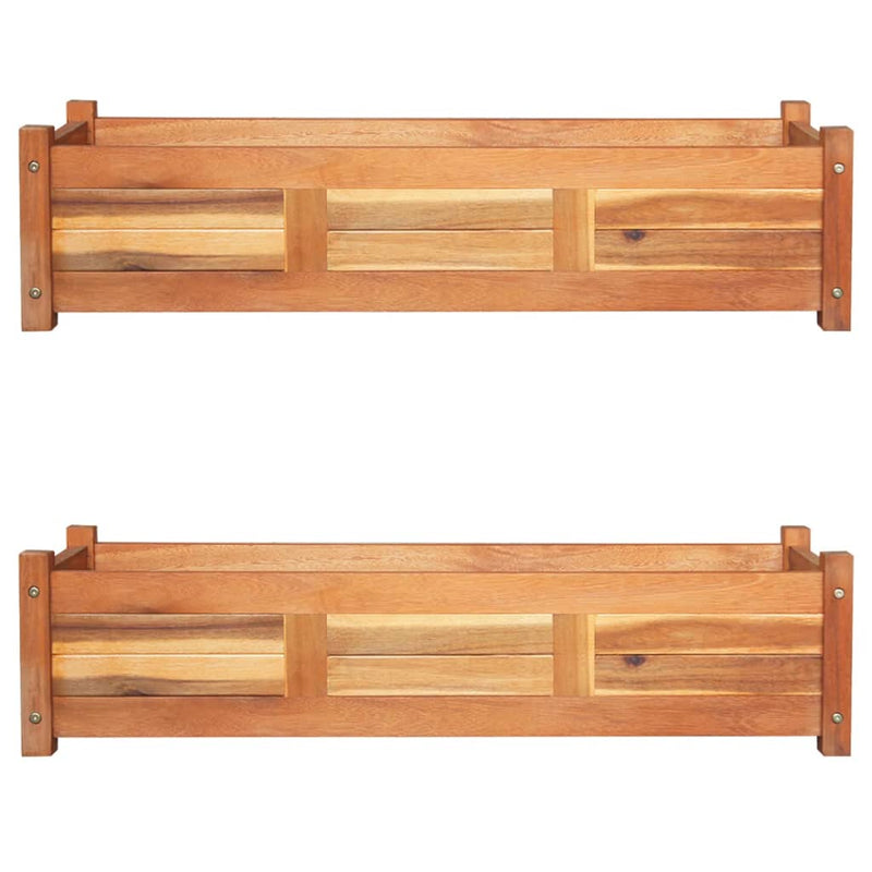Load image into Gallery viewer, Vidaxl plantenbakken verhoogd 2 st 100x30x25 cm acaciahout