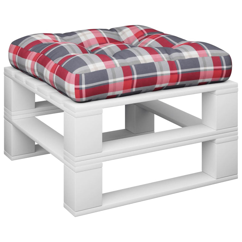 Load image into Gallery viewer, Vidaxl palletkussen 60x60x12 cm stof ruitpatroon rood