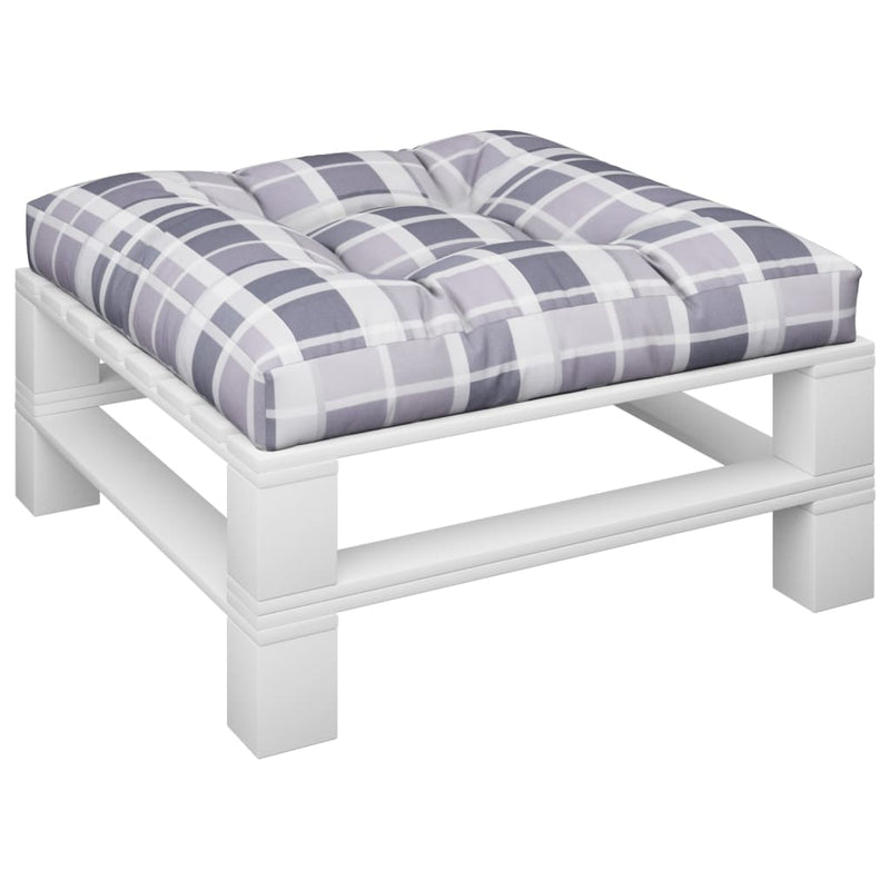 Load image into Gallery viewer, Vidaxl palletkussen 70x70x12 cm stof ruitpatroon grijs