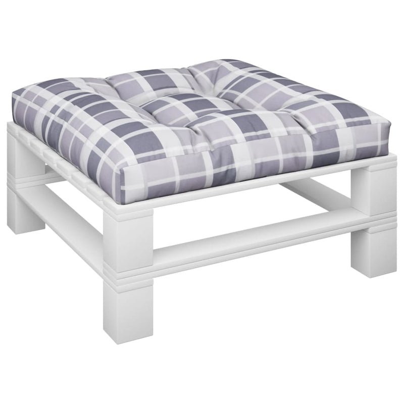 Load image into Gallery viewer, Vidaxl palletkussen 80x80x12 cm stof ruitpatroon grijs