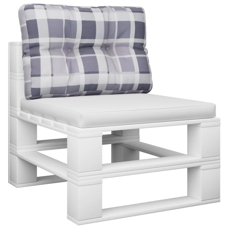 Load image into Gallery viewer, Vidaxl palletkussen 60x40x12 cm stof ruitpatroon grijs