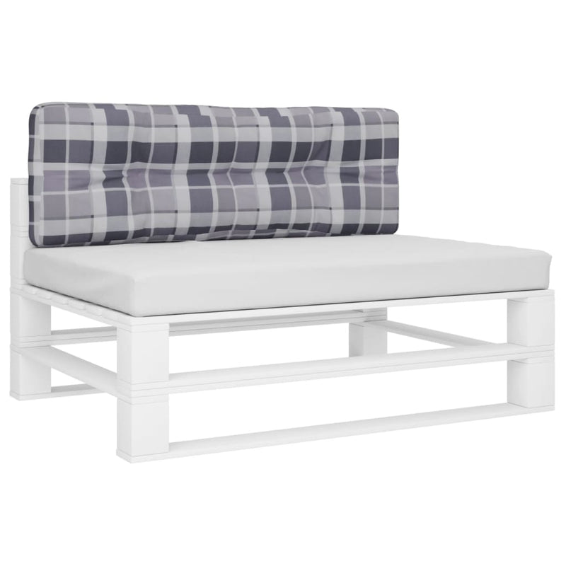 Load image into Gallery viewer, VidaXL Palletkussen 120x40x12 cm stof ruitpatroon grijs