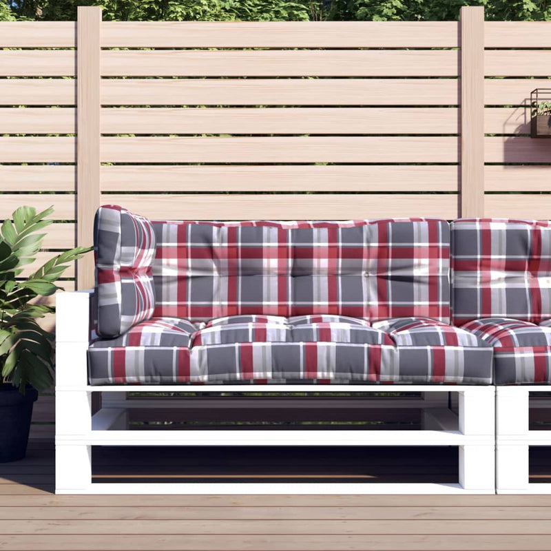 Load image into Gallery viewer, Vidaxl palletkussens 3 st ruitpatroon stof rood