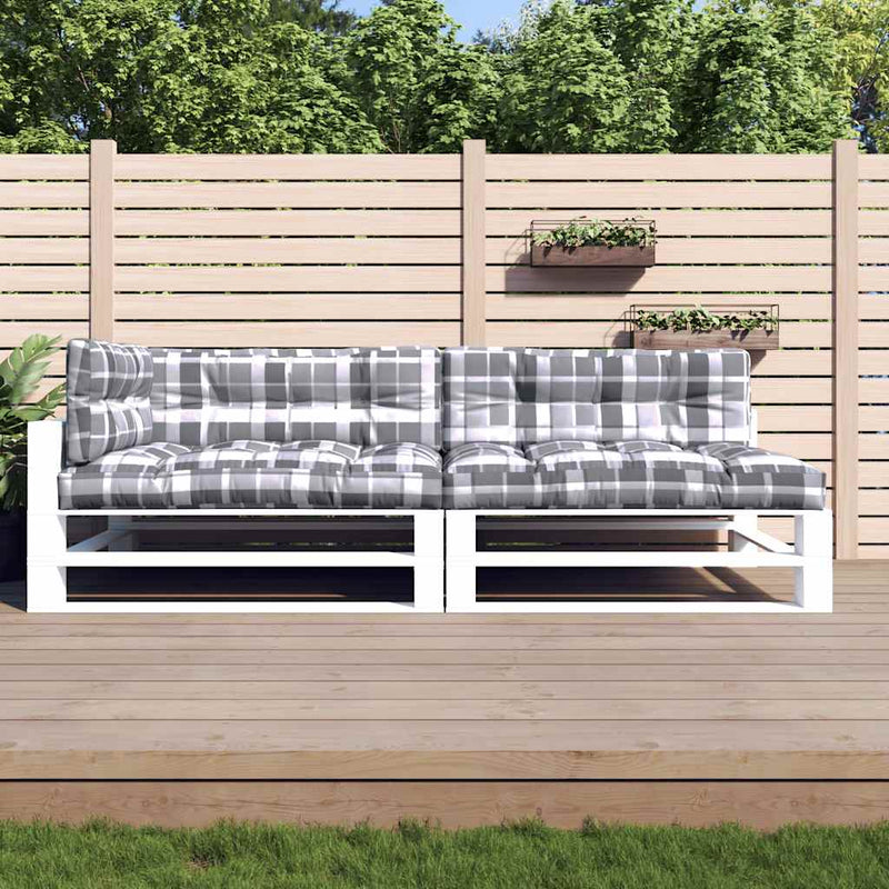 Load image into Gallery viewer, Vidaxl palletkussens 5 st stof ruitpatroon grijs