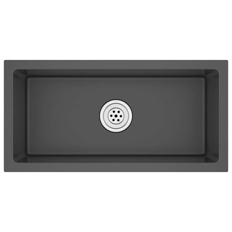 Load image into Gallery viewer, Vidaxl gootsteen handgemaakt roestvrij staal zwart