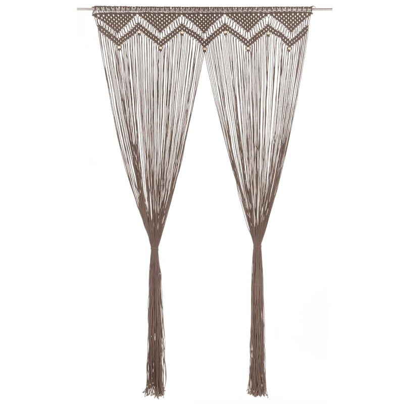 Load image into Gallery viewer, Vidaxl gordijn macramé 140x240 cm katoen taupe