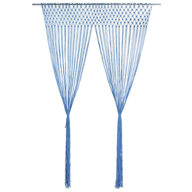 Load image into Gallery viewer, Vidaxl gordijn macramé 140x240 cm katoen blauw