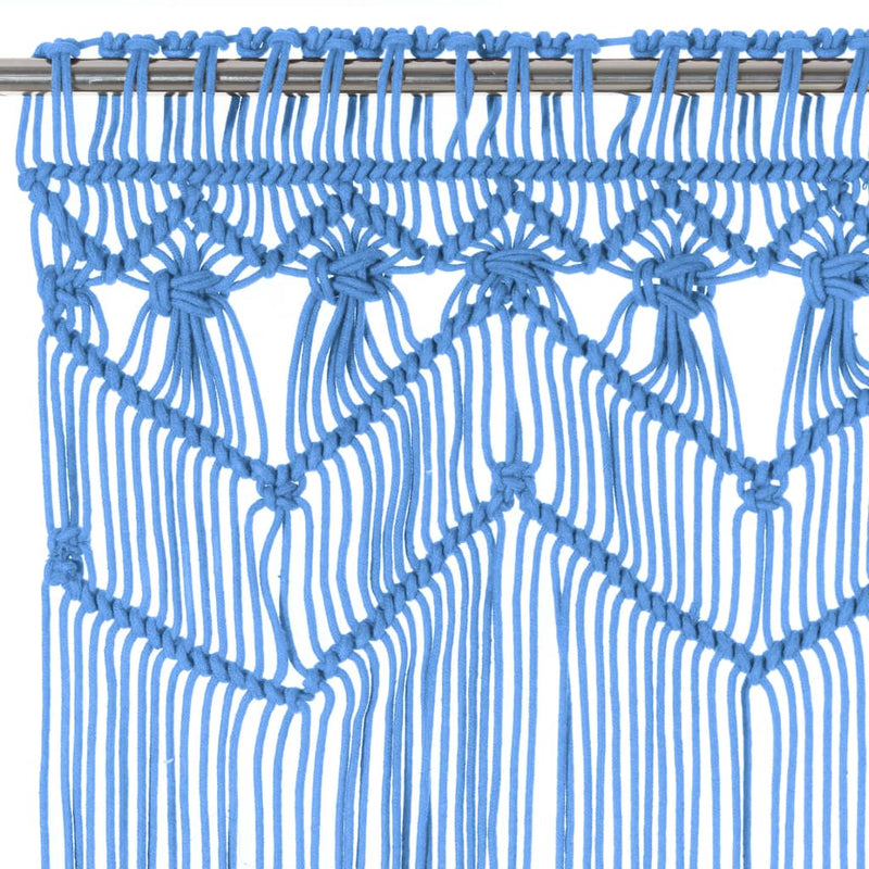 Load image into Gallery viewer, Vidaxl gordijn macramé 140x240 cm katoen blauw