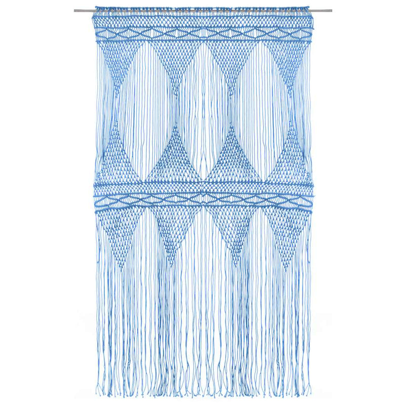 Load image into Gallery viewer, Vidaxl gordijn macramé 140x240 cm katoen blauw