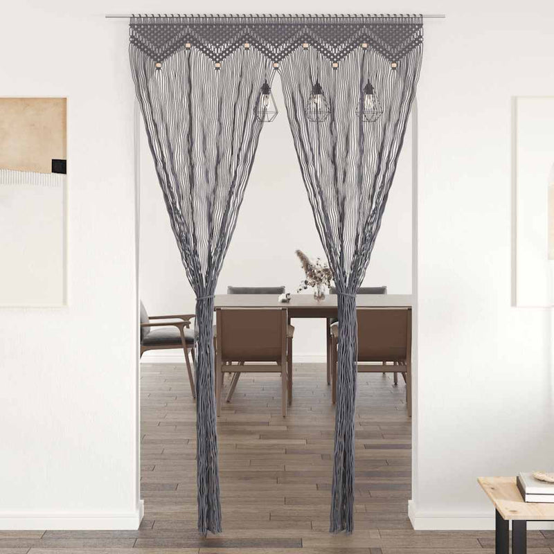 Load image into Gallery viewer, Vidaxl gordijn macramé 140x240 cm katoen antraciet