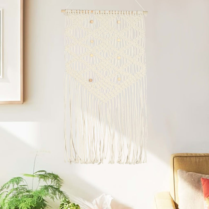 Afbeelding laden in galerijviewer, Vidaxl wandhanger macramé 40x80 cm katoen