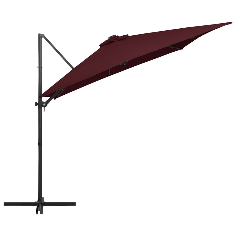 Load image into Gallery viewer, Vidaxl zweefparasol met led-verlichting 250x250 cm bordeauxrood