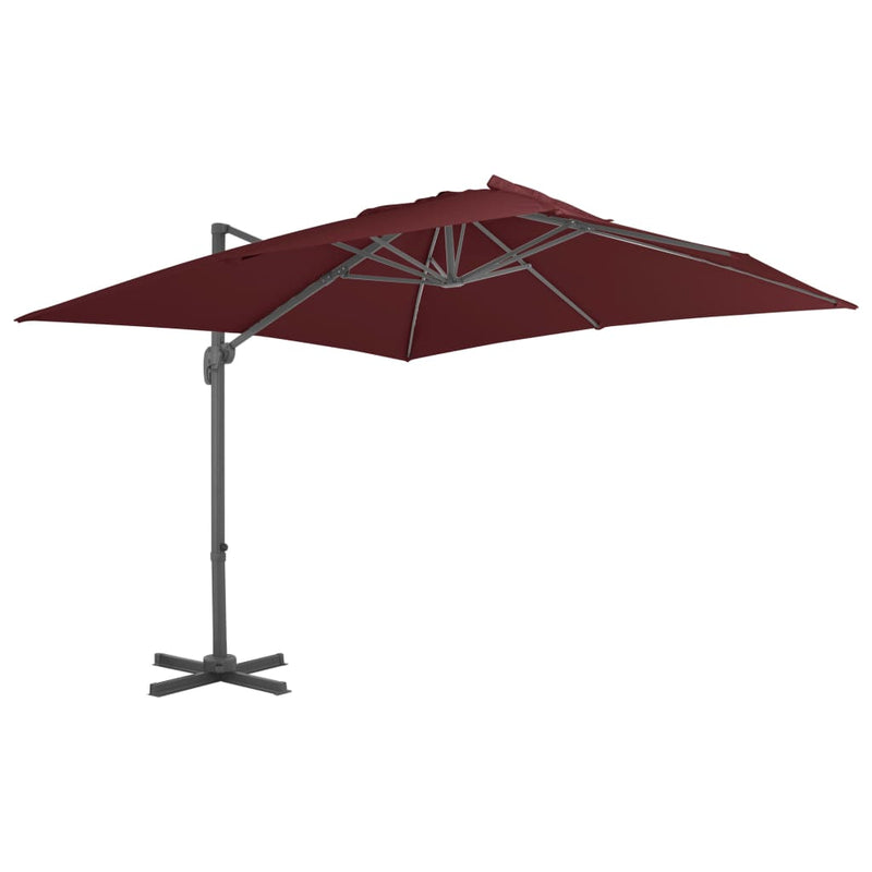 Load image into Gallery viewer, Vidaxl zweefparasol met aluminium paal 400x300 cm bordeauxrood