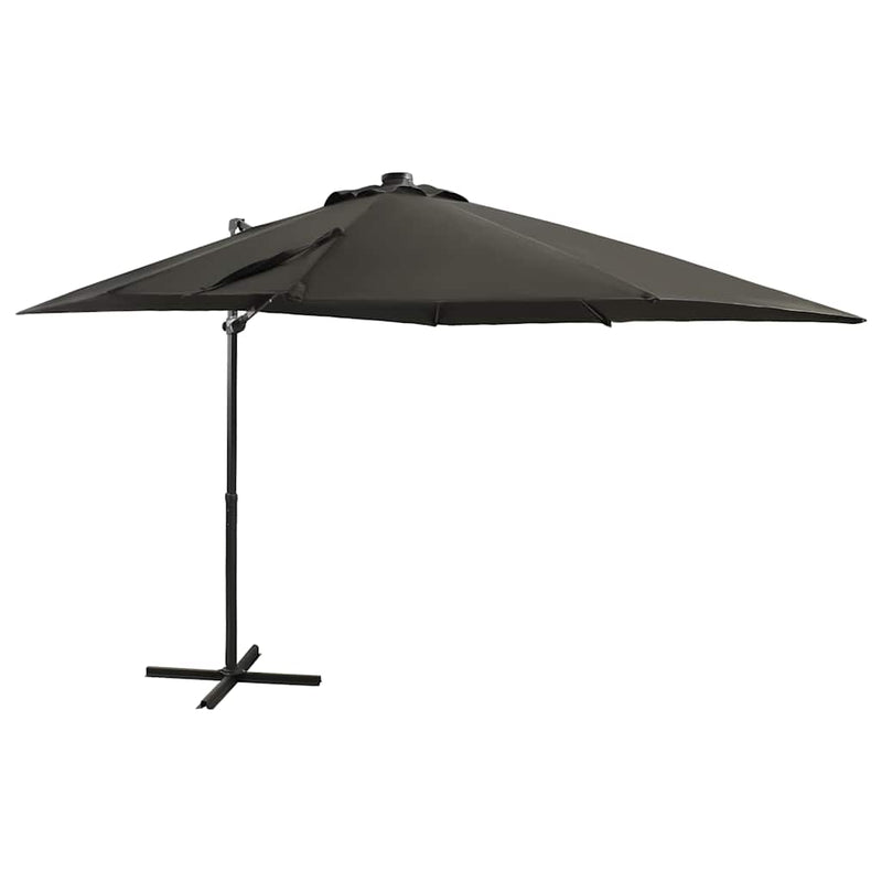 Load image into Gallery viewer, Vidaxl zweefparasol met paal en led-verlichting 250 cm antracietkleur