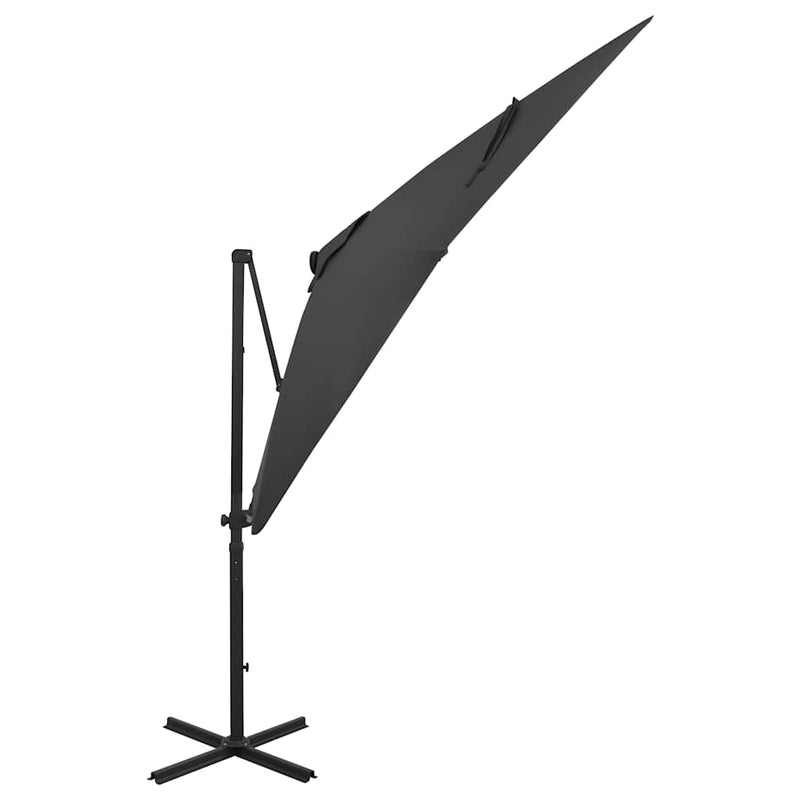 Load image into Gallery viewer, Vidaxl zweefparasol met paal en led-verlichting 250 cm antracietkleur