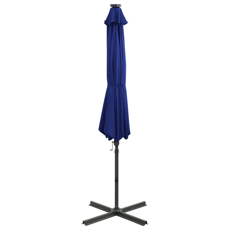 Laden Sie das Bild in Galerie -Viewer, Vidaxl zweefparasol met paal en led-verlichting 300 cm azuurblauw