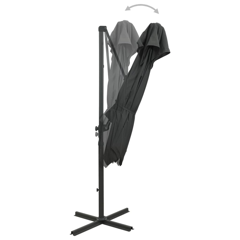 Load image into Gallery viewer, VidaXL Zweefparasol met dubbel dak 250x250 cm antracietkleurig