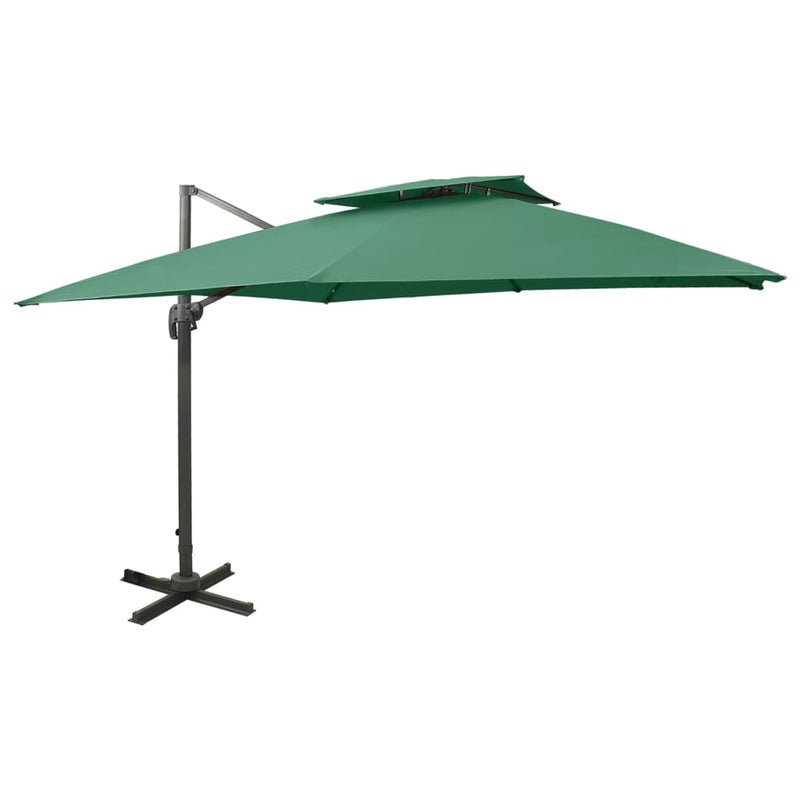 Load image into Gallery viewer, Vidaxl zweefparasol met dubbel dak 300x300 cm groen