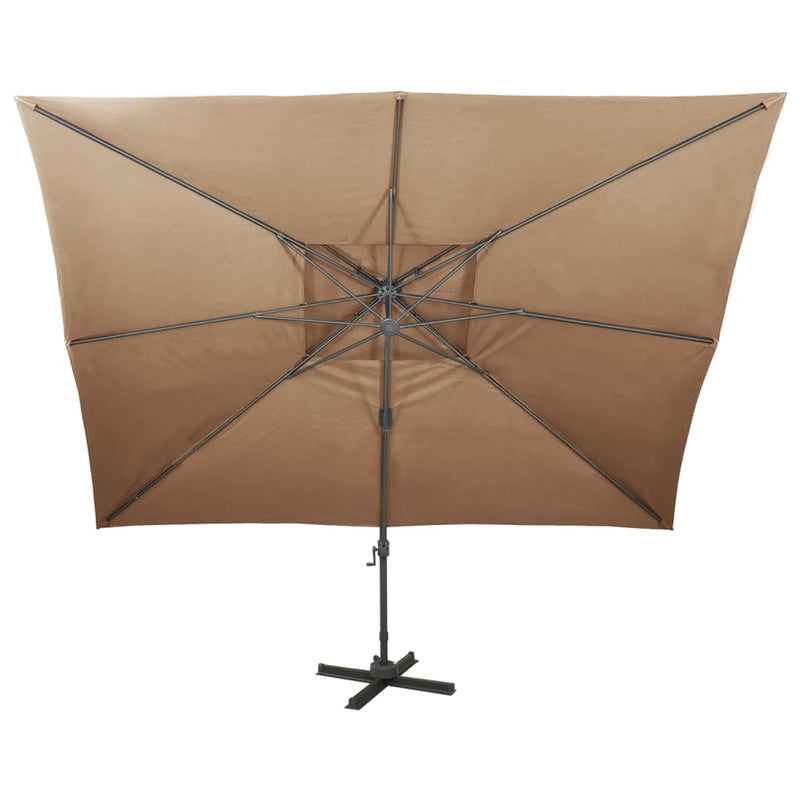 Load image into Gallery viewer, Vidaxl zweefparasol met dubbel dak 400x300 cm taupe