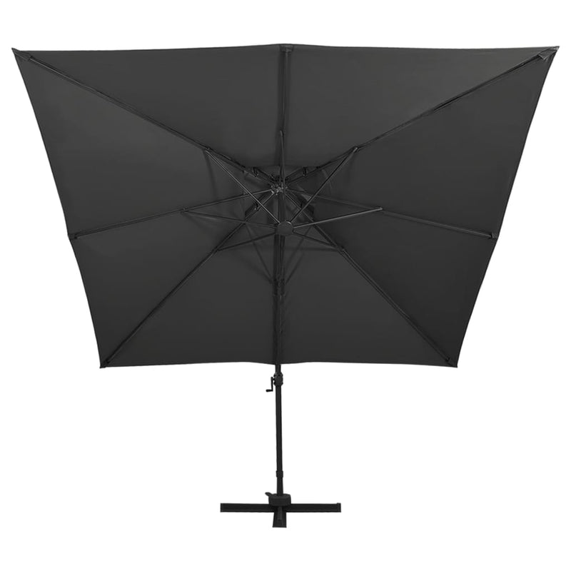 Load image into Gallery viewer, Vidaxl zweefparasol met dubbel dak 300x300 cm zwart