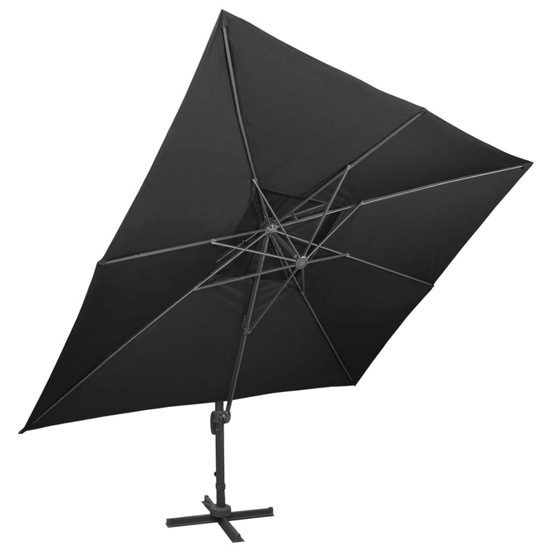 Load image into Gallery viewer, Vidaxl zwevende parasol met dubbele bovenkant zwart 400x300 cm