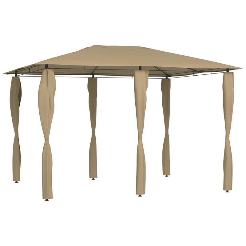 Load image into Gallery viewer, Vidaxl prieel met paalhoezen 160 g m² 3x4x2,6 m taupe