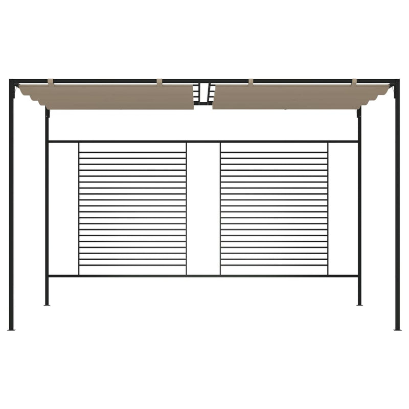Load image into Gallery viewer, VidaXL Prieel met uittrekbaar dak 180 g m² 3x4x2,3 m taupe